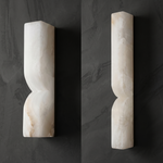 Anello Alabaster Vertical Wall Sconce by Dalmivik, complete fixture view
