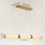 Gold-tone alabaster tube47in dimension diagram
