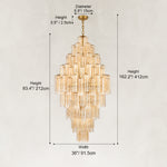 Dimensions of the tall tiered glass chandelier