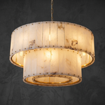Tamburo Tier Drum Chandelier by Dalmivik, complete fixture view