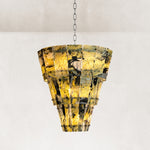 Tapered Marble Panel Chandelier 23.6" in Chrome metal finish, shown as a complete fixture