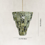 Dimension diagram for Tapered Marble Panel Chandelier 23.6