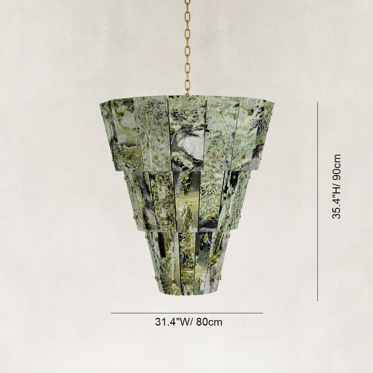 Dimension diagram for Tapered Marble Panel Chandelier 23.6"