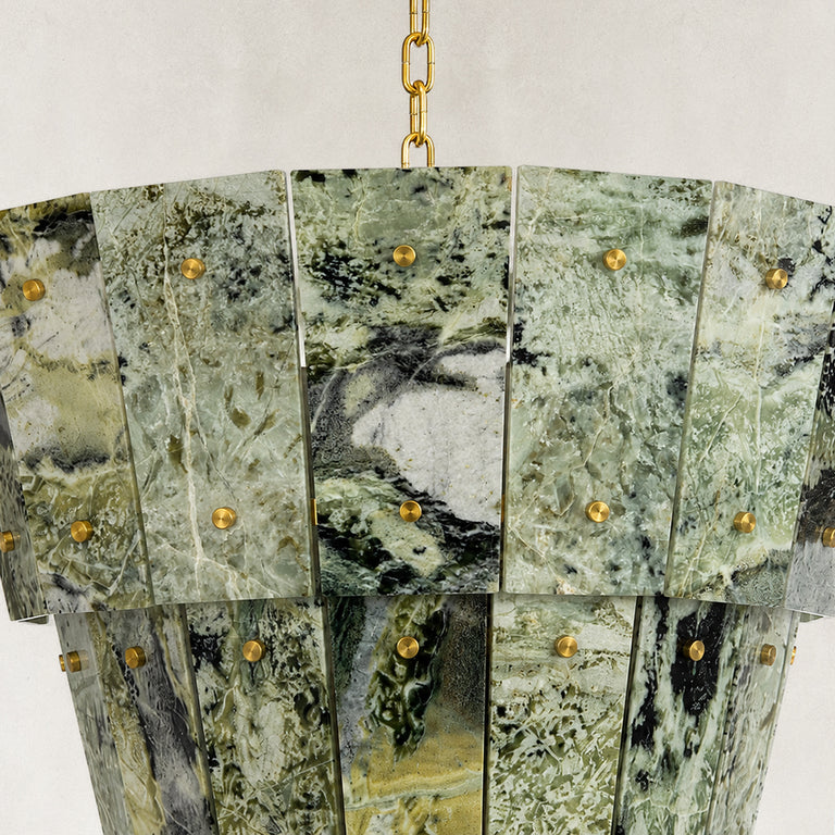 Product detail of Tapered Marble Panel Chandelier 23.6" against a neutral background