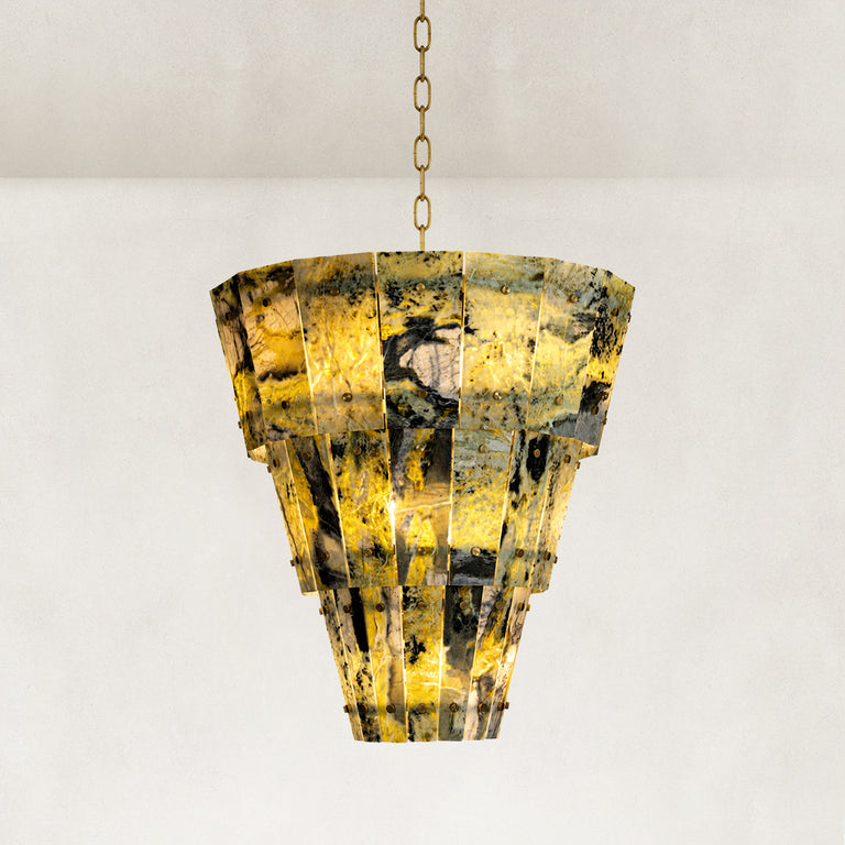 Tapered Marble Panel Chandelier 23.6" shown in full against a neutral background