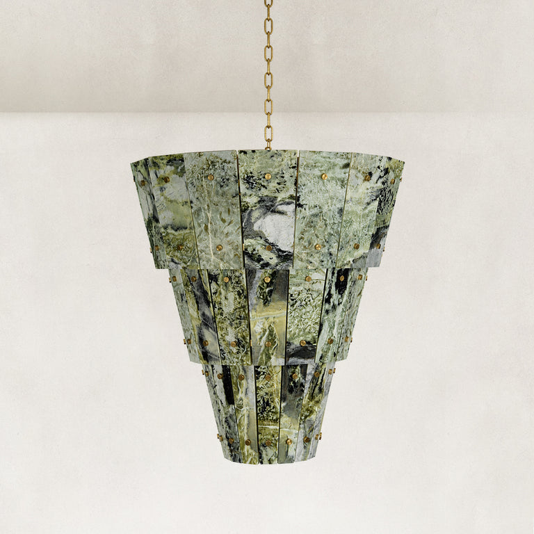 Tapered Marble Panel Chandelier 23.6" shown against a neutral background