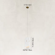 Dimension diagram for Tapered White Marble Blade Pendant