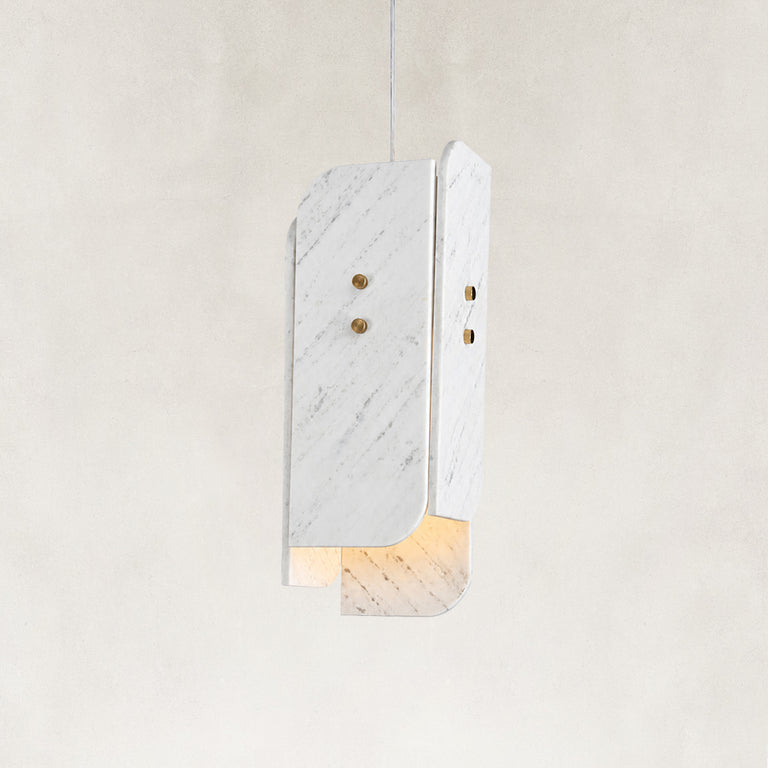 Product detail of Tapered White Marble Blade Pendant against a neutral background