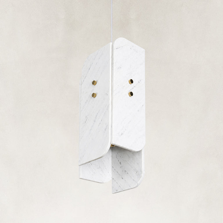 Product detail of Tapered White Marble Blade Pendant against a neutral background