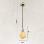 7.1-inch teardrop pendant dimension drawing.