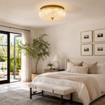 Textured Glass Dome Flush Mount - bedroom installation - view 6