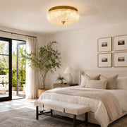 Textured Glass Dome Flush Mount - bedroom installation - view 6