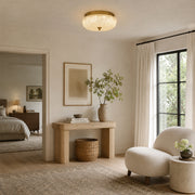 Textured Glass Dome Flush Mount - hallway installation - view 7