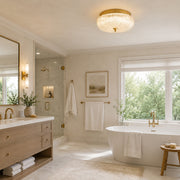 Textured Glass Dome Flush Mount - bathroom installation - view 10