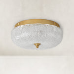 Textured Glass Dome Flush Mount - complete fixture, unlit - view 2