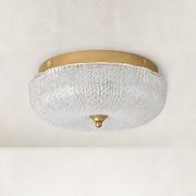 Textured Glass Dome Flush Mount - complete fixture, unlit - view 2