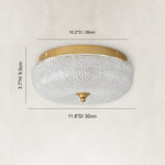 Textured Glass Dome Flush Mount - dimension diagram - view 3