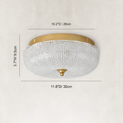 Textured Glass Dome Flush Mount - dimension diagram - view 3