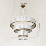 Dimension diagram for Three-Tier Marble Ring Chandelier 49.2