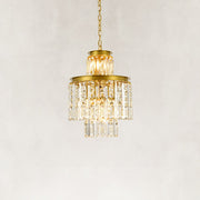 Tiered Crystal Drum Chandelier in 15 in / 38 cm - alternate angle