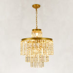 Tiered Crystal Drum Chandelier in 20.5 in / 52 cm - complete fixture