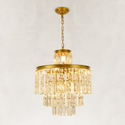 Tiered Crystal Drum Chandelier in 20.5 in / 52 cm - complete fixture