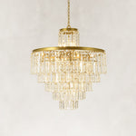 Tiered Crystal Drum Chandelier in 32.3 in / 82 cm - alternate angle