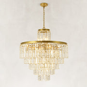 Tiered Crystal Drum Chandelier in 32.3 in / 82 cm - complete fixture