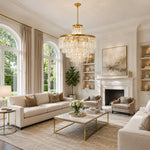 Tiered Crystal Drum Chandelier in 32.3 in / 82 cm - interior setting
