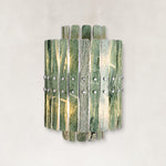 Tiered Marble Panel Wall Sconce 11.8" in Chrome metal finish, shown as a complete fixture