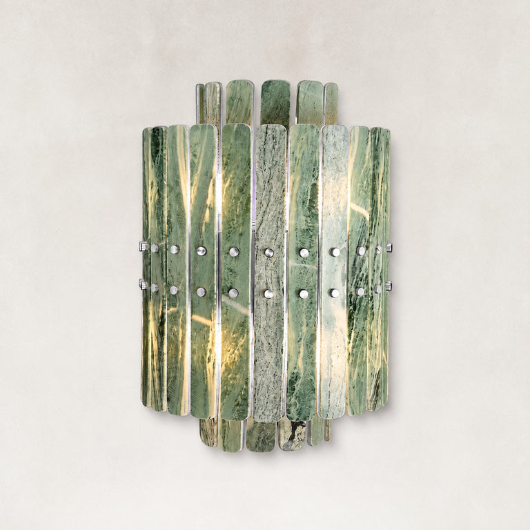 Tiered Marble Panel Wall Sconce 11.8" in Chrome metal finish, shown as a complete fixture