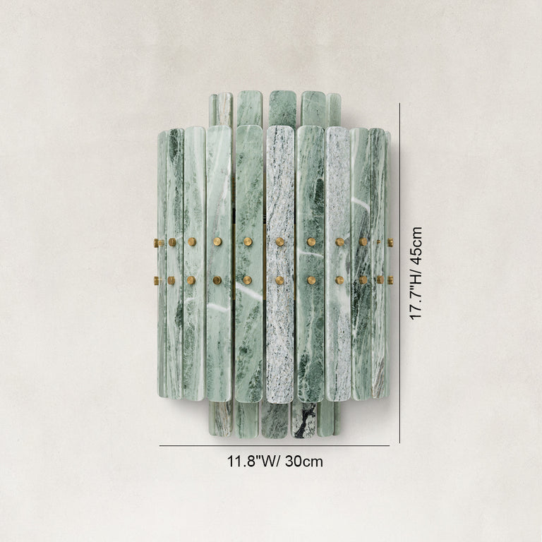 Dimension diagram for Tiered Marble-Composite Panel Wall Sconce