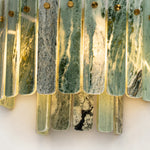 Product detail of Tiered Marble-Composite Panel Wall Sconce against a neutral background