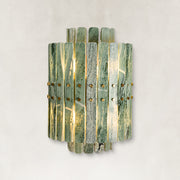 Tiered Marble-Composite Panel Wall Sconce shown in full against a neutral background