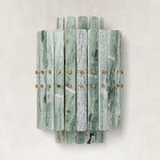 Tiered Marble-Composite Panel Wall Sconce shown against a neutral background