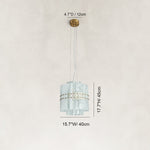 Dimension diagram for Tiered Marble Cylinder Chandelier 25.6