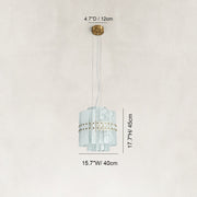 Dimension diagram for Tiered Marble Cylinder Chandelier 25.6