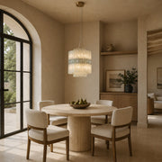 Tiered Marble Cylinder Chandelier 25.6