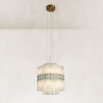 Tiered Marble Cylinder Chandelier 25.6
