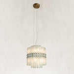 Tiered Marble Cylinder Chandelier 25.6