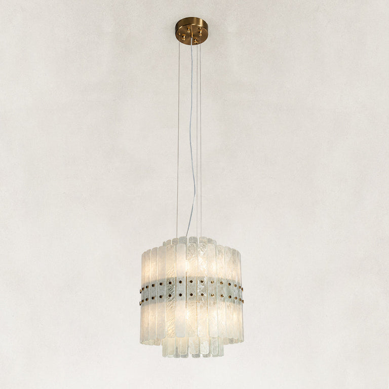 Tiered Marble Cylinder Chandelier 25.6" shown against a neutral background
