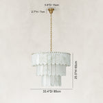 Dimension diagram for Tiered Marble Drum Pendant