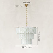 Dimension diagram for Tiered Marble Drum Pendant