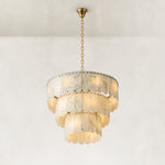 Product detail of Tiered Marble Drum Pendant against a neutral background