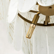 Product detail of Tiered Marble Drum Pendant against a neutral background