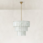 Product detail of Tiered Marble Drum Pendant against a neutral background