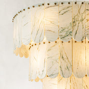 Product detail of Tiered Marble Drum Pendant against a neutral background
