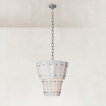 Tiered Tapered Marble Pendant 23.6" in Chrome metal finish, shown as a complete fixture