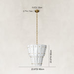 Dimension diagram for Tiered Tapered Marble Pendant