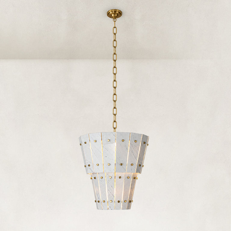 Tiered Tapered Marble Pendant shown in full against a neutral background